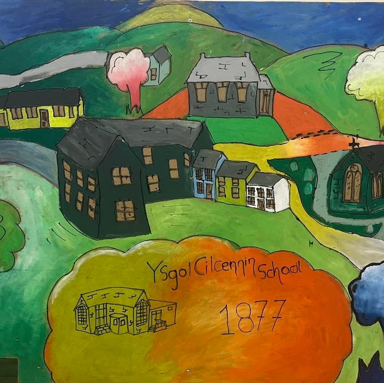 Artwork paying homage to the history of the old school in Cilcennin