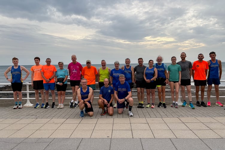 Aber runners ready for the annual five-mile Ron Cullum race