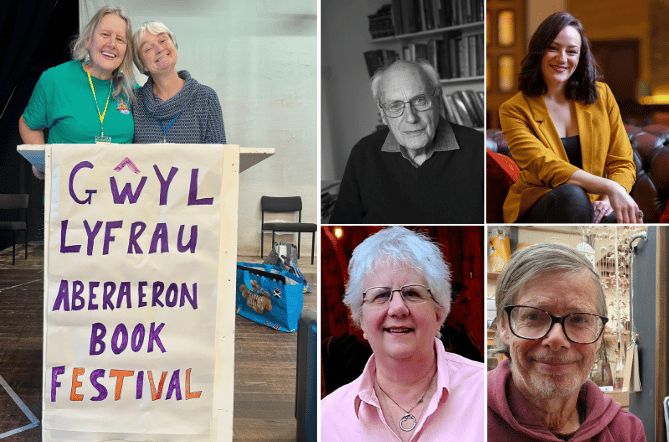 Clockwise from left: Dr Niki Brewer and Karen Gemma Brewer, Professor Gruffydd Aled Williams, Susan Stokes-Chapman, Peter Stevenson, and Norena Shopland