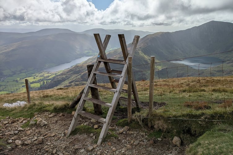 A stile on the descent of Cadair Idris by William Johnson