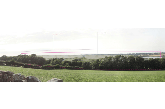 The Length Of The Development As Seen From Across The Menai Strait. Photo: Gwynedd Plans