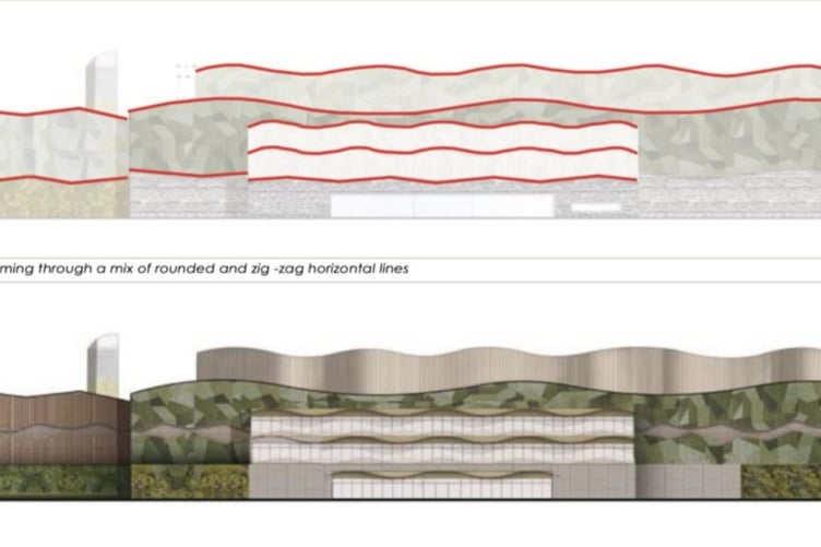 Image Of How The Facade Of The AI Data Centre With Camouflage And Wavy Roof System Might Look. Photo: Gwelyfenai Ltd