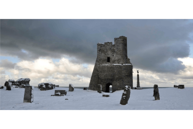 Anthony Griffiths took the CD cover photo of Aberystwyth castle in snow