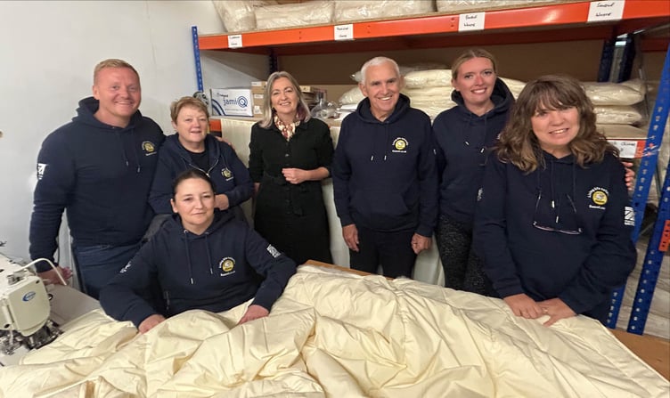 Back, left to right: Alan Hughes, Wendy Roberts, Liz Saville-Roberts, Roger Payne, Elliw Hughes, Sonia Vitali. Front, Karen Harker