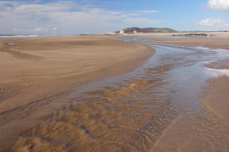 a bright afternoon on Tywyn beach by Margaret Pugnet