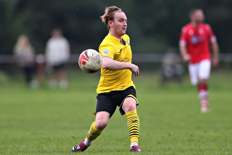 CAIA PARK, WREXHAM, WALES - 21st SEPTEMBER 2024 - Porthmadog's Rhys Alun during FC Queens Park vs CPD Porthmadog in Round 1 of the FAW Welsh Cup at the Dunks, Caia Park, Wrexham (Pic by Sam Eaden/FAW)