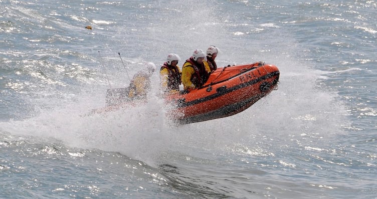 Cardigan RNLI lifeboat crew assist sailing vessel in difficulty