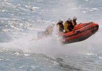 Cardigan RNLI rescue boat taking on water