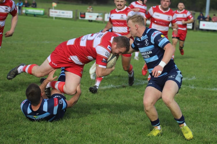 Newcastle Emlyn on the attack against Aberystwyth (Photo: Mike Binks)