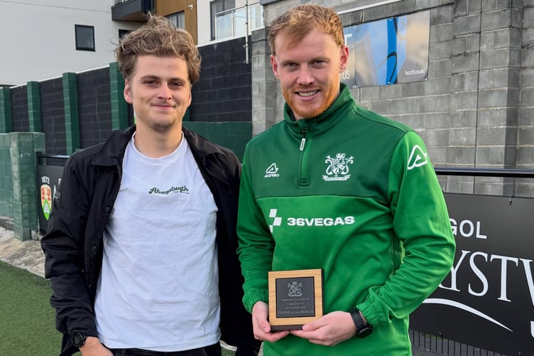 Harry Cottam was named Aberystwyth supporters' player of the match against Caerau Ely