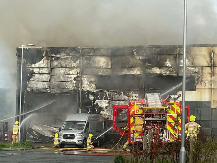 Fire crews put out the Atherton Bikes fire