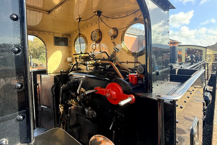Inside one of the Vale of Rheidol trains