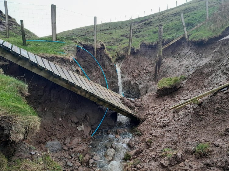 A picture of the damaged path. Photo: Gwynedd Council