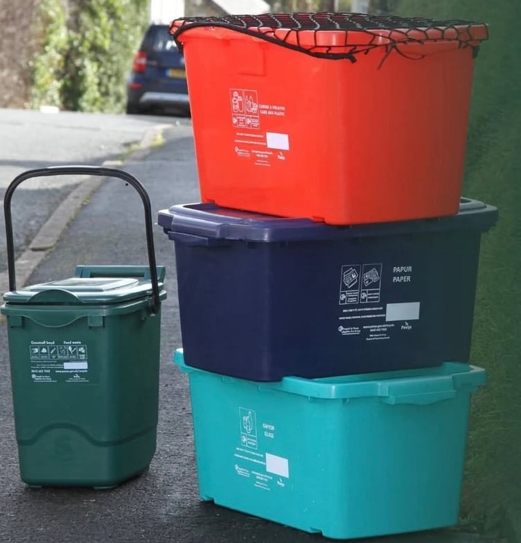 Powys County Council is working to improve its recycling rate after figures fell below the Welsh Government's 70 per cent target
