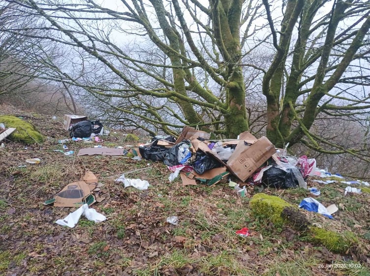 A photograph of the fly-tipped rubbish. Photo: Gwynedd Council