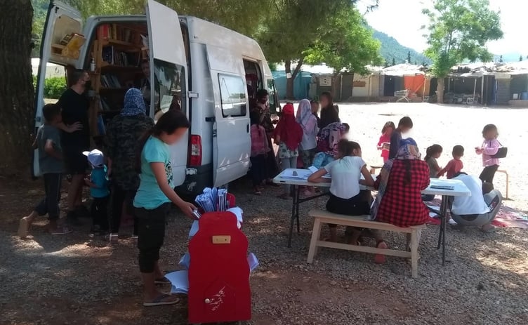 Former Aberystwyth University Student Dr Giulio D’Errico will return to the town to share his experience of working with Echo Mobile Library in Greece