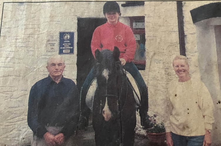 Proprietor and coach Iola Evans, centre, who set up the riding centre with her mum, Brina, right, and dad, Gwyn, left