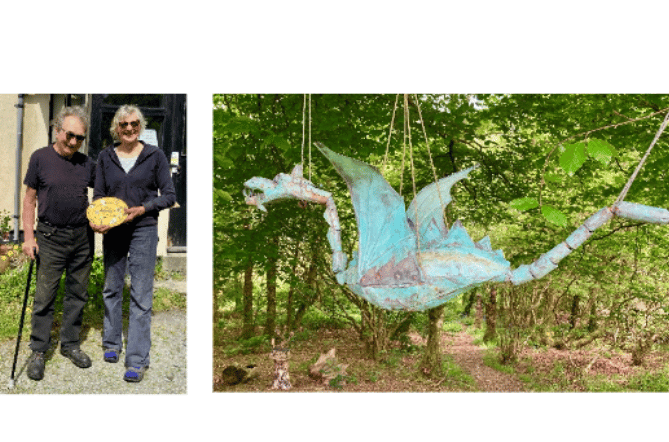 Jim and Gay Acres and their dragon at Bwlch y Geuffordd Gardens, which is part of the scheme