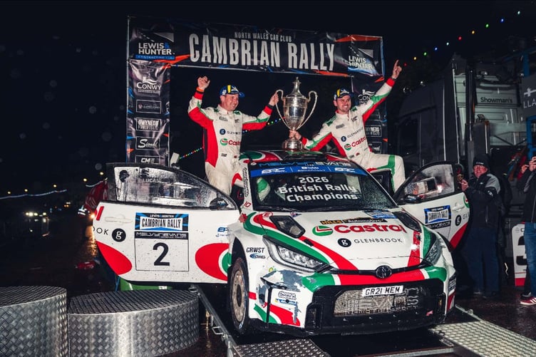 Osian Pryce and James Morgan - Cambrian Rally podium finish