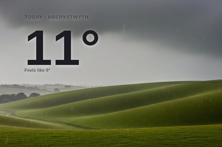 Aberystwyth weather: heavy rain Friday with rain expected and a high of 11°C
