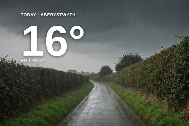Aberystwyth weather: heavy rain Saturday with rain expected and a high of 16°C