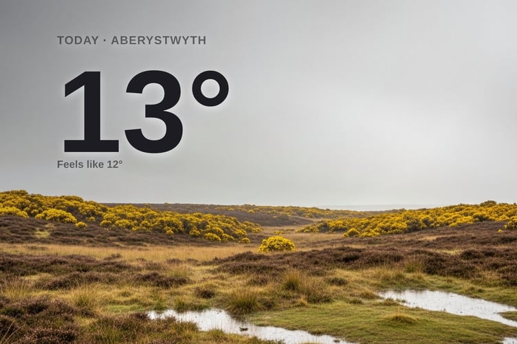 Aberystwyth weather: cloudy Thursday with light rain and a high of around 13°C