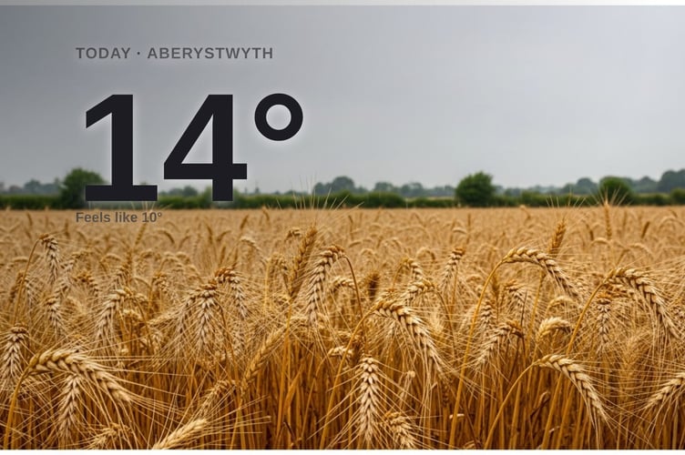 Aberystwyth weather: cloudy Tuesday with rain expected and a high of around 13°C