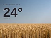 Aberystwyth: sunny day, high of 24°C