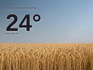 Aberystwyth: sunny day, high of 24°C