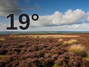 Aberystwyth: partly cloudy, high of 19°C